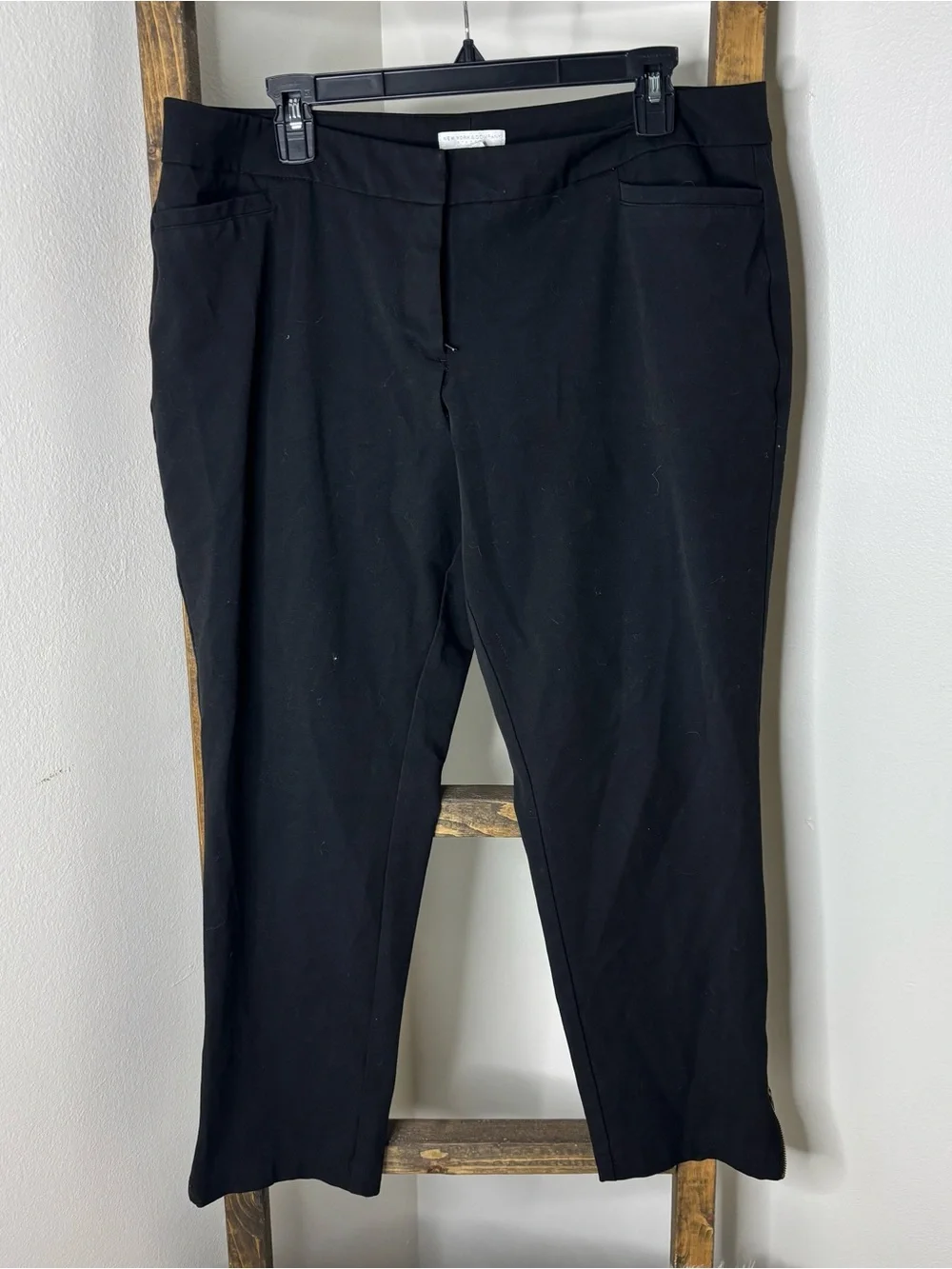New York & Company Black Stretch Straight-Leg Work Pants Size 14